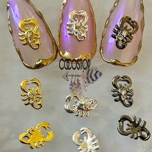 Scorpions 3D nail charms Halloween nail art