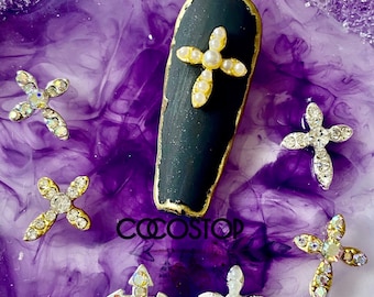 Crystal cross 3D nail charms/ vinta ll nail art crafts