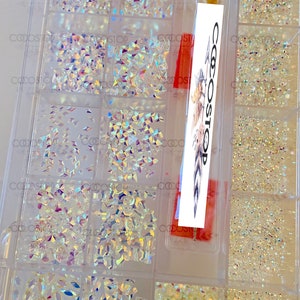 10320pcs transparent AB crystal rhinestone nail box