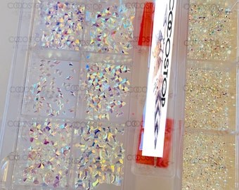10320pcs transparent AB crystal rhinestone nail box