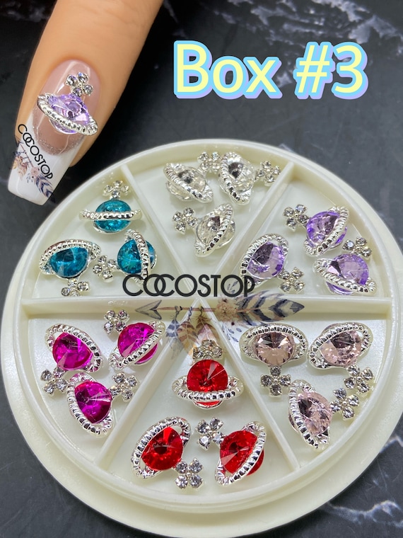 18pieces Rocketman Planet Nail Charms Box 