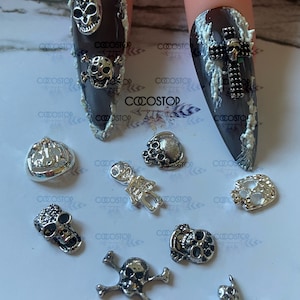 26 pieces silver metal mix Halloween nail charms / 3D nail charms/  Nail Art Decoration