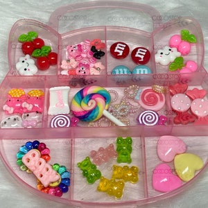 Más de 50 piezas de abalorios de uñas Kawaii en 3D para diseños de uñas, accesorios para manualidades DIY