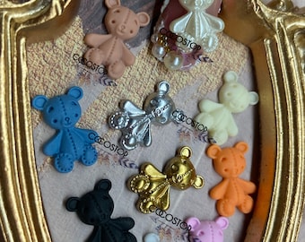 Kawaii Resin Teddy Bear Nail Charms, 3D Nail Art (2/5/10 Pcs)