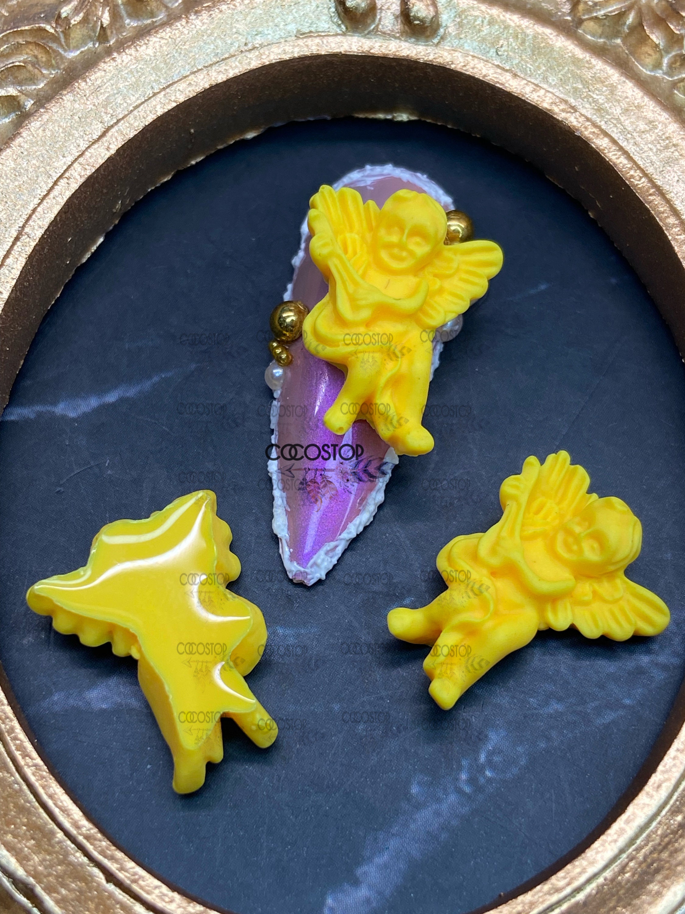  480Pcs Bear Candy Flower 3D Nail Charms, Acrylic