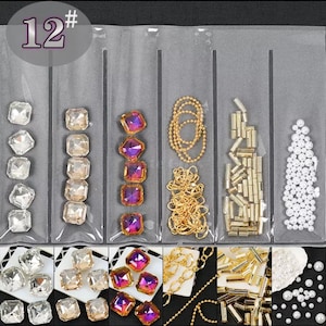 Mix pointed Bottom Square Stones Strass Crystals rhinestone 3D nail charms jewelry metallic Nail Art Manicures Tips