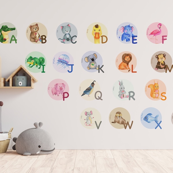 Alphabet Wall Decals - Etsy