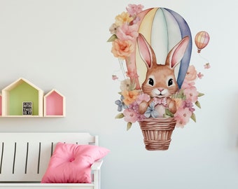 girls room decal, baby girl sticker, cute bunny decal, rabbit sticker, funny gift, unique gift, bunny gift