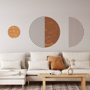 Abstract wall decal, boho style sticker, boho wall sticker, circle wall decal, geometric wall decal, large wall decal, modern art wall decal image 3