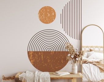 Abstract wall decal, boho style sticker, boho wall sticker, circle wall decal, geometric wall decal, large wall decal, modern art wall decal