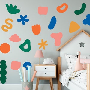 Großes Wandtattoo - Modernes Wandtattoo für Kinderzimmer, Wanddeko fürs Kinderzimmer, Boho Chic unregelmäßig, einzigartiges Geburtstagsgeschenk für Freund, neues Zuhause Geschenk für sie