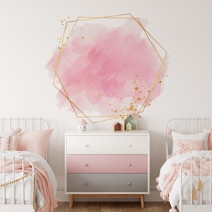 Geometrische Wandaufkleber - Kreis Wandaufkleber, Aquarell Wandkunst, Kinderzimmer Wanddekoration, einzigartige moderne Aufkleber, personalisiertes Geschenk für Freunde