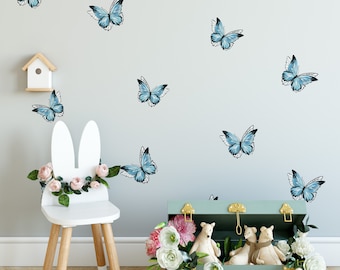 Butterfly decals for kids room, watercolor decal, watercolor butterfly decal, wall decal nursery, art deco wall art, baby girl nursery