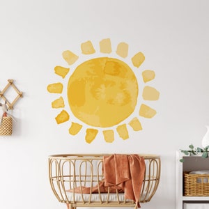 Boho Watercolor Sun Wall Decal – Peel and Stick Nursery Art - Etsy