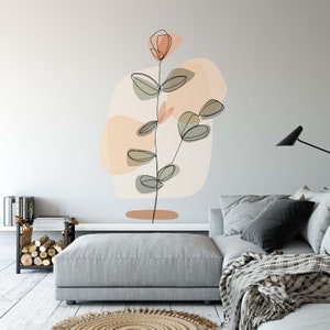 Große Blumen Wandtattoos für Kinderzimmer Dekor, Boho Wandtattoos für Wohnzimmer, einzigartiges Geburtstagsgeschenk für beste Freundin, neues Zuhause Geschenk für sie