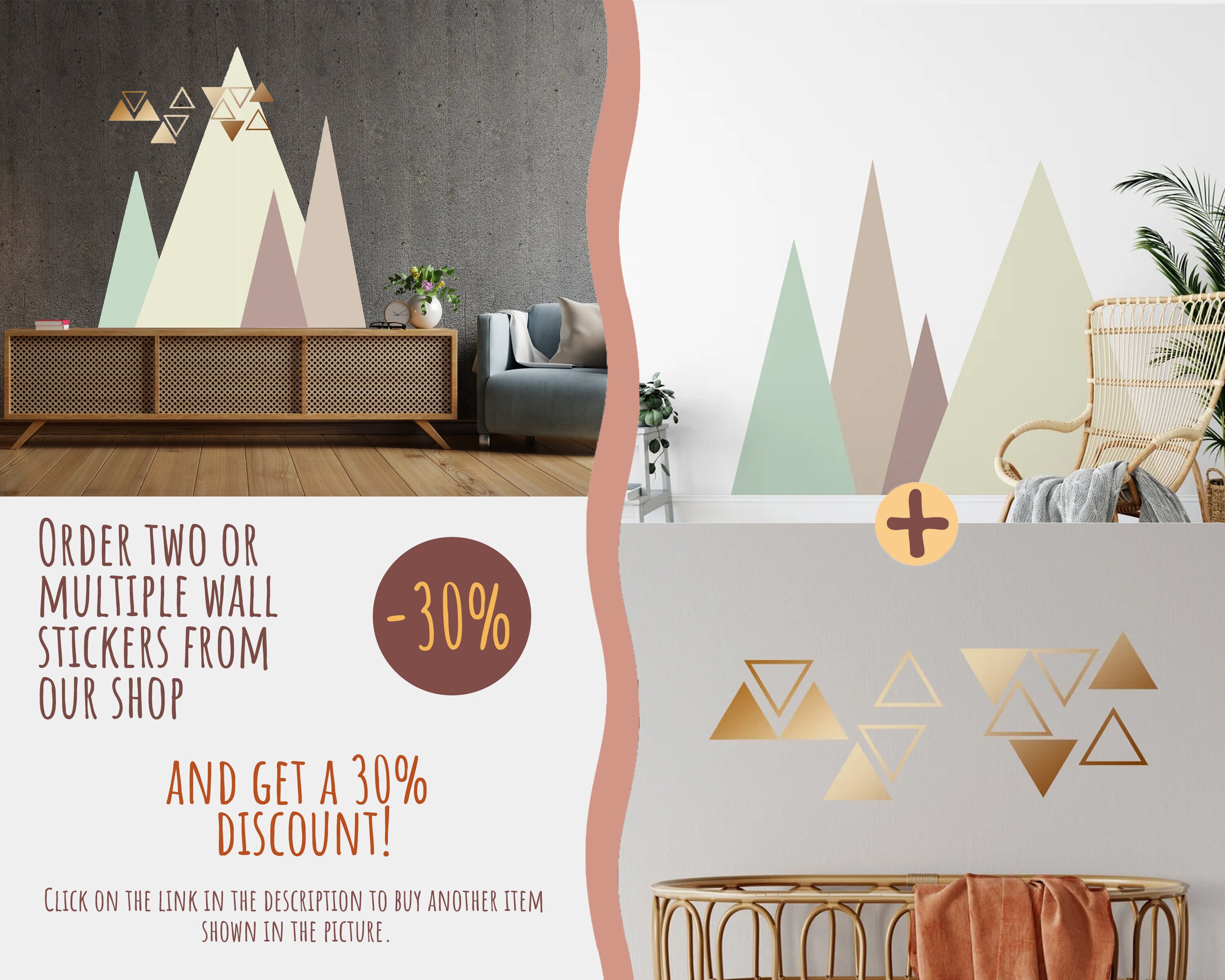 Boho Wall Decal Asymmetric Circles and Dots Abstract - Etsy