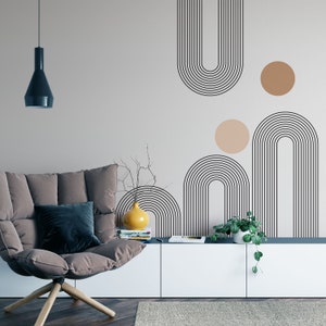 bedroom decal, vinyl wall art, bohemian wall decal, boho wall decals, bedroom wallpaper, bed arch sticker, bed arch decal, headboard decal