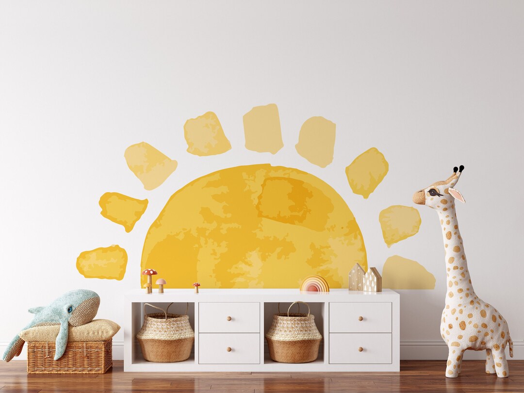 Watercolor Sun Wall Decal – Large Boho Nursery Sticker - Etsy UK