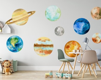 kids room decal, boys room decal, space decal, space wall, planet decal, star decals, vinyl wall decal, vinyl decal, wall stickers