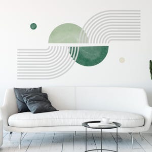 Geometric Wall Decals – Modern Circles Arches Minimalist Style - Boho Peel and Stick Arch Wall Sticker - Removable Self Adhesive Boho Mural