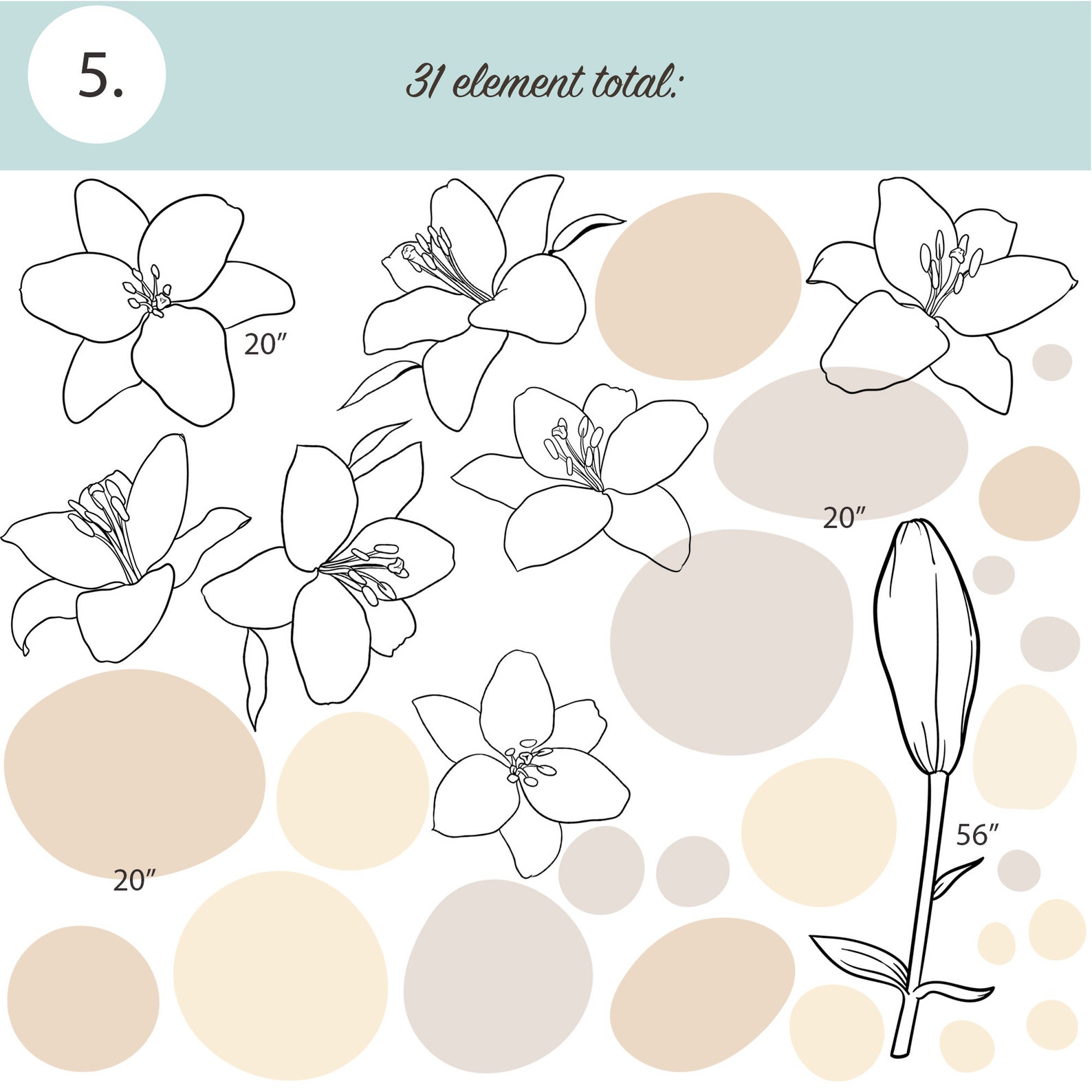 Lilly Flower Decal Wall Decor for Baby Wall Stickers Peel - Etsy