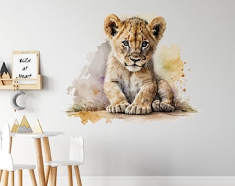 Wall sticker lion, cub wall decal, wall decal nursery, wall decals, wall stickers, wall decor, nursery wall decal, wall decal for kids