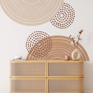 Boho Geometric Circle Wall Decal, Modern Peel and Stick Decor - Etsy