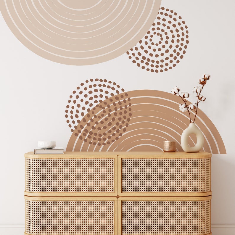 Circle wall decal, modern wall decal, wall decal boho, wall decal geometric, large wall decal, geometric wall decal image 2