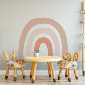 Minimalist Boho Rainbow Wall Decal – Neutral Tones, Nursery Decor, Kids Room Wall Art, Boho Nursery Decor, Kids Room Wall Art, Gift for her