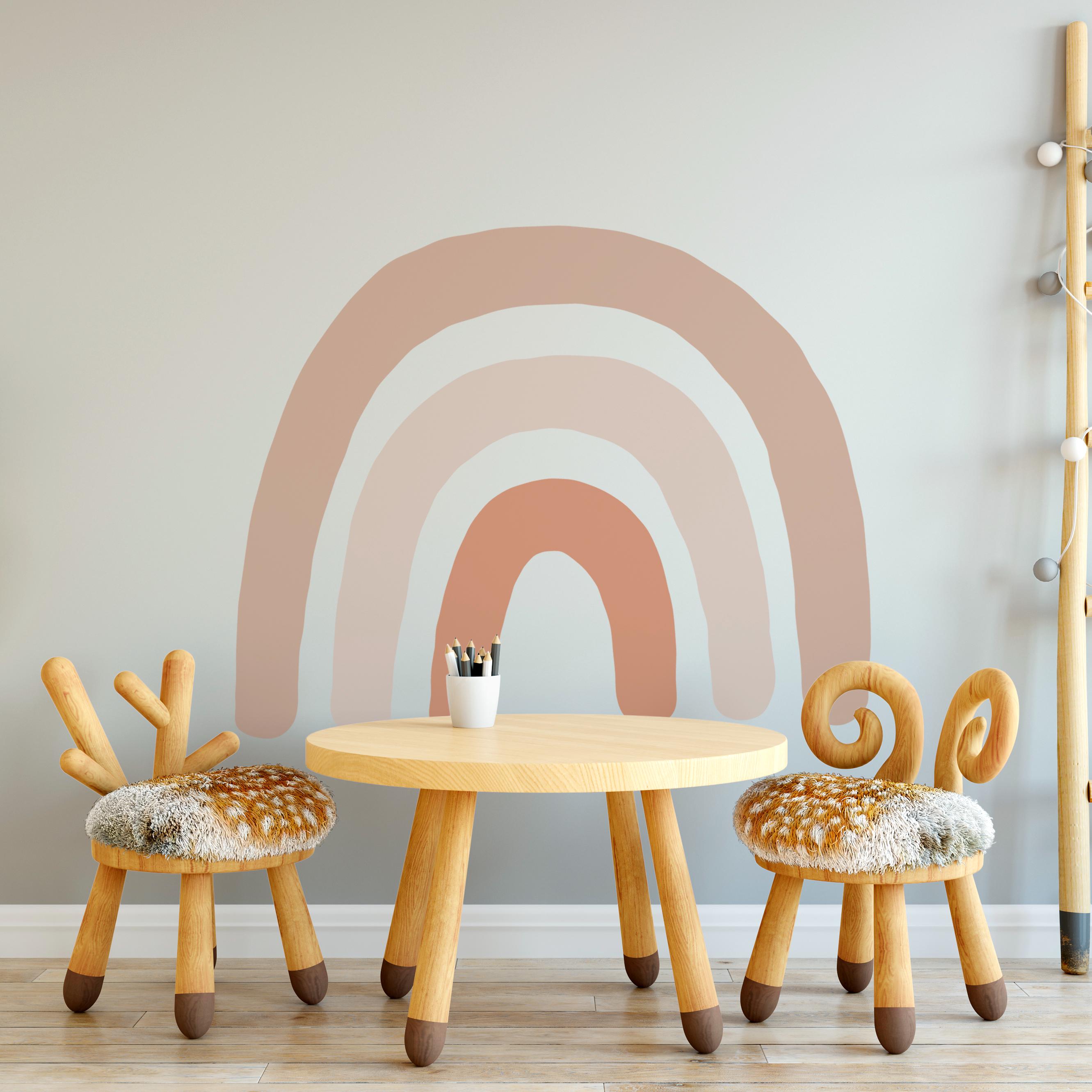 Minimalist Boho Rainbow Wall Decal – Neutral Tones, Nursery Decor, Kids ...