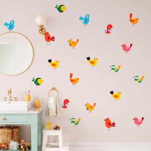 Adesivi murali a forma di uccelli - Decorazioni per la cameretta dei bambini, Decorazioni murali per la sala giochi, Adesivi murali grandi e rimovibili per la cameretta dei bambini, Regalo per gli amanti degli uccelli