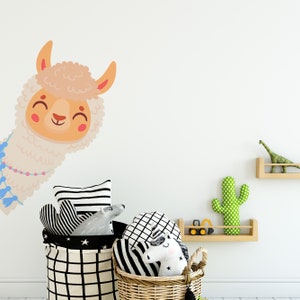 Wall Decor, lama wall decal, lama wall sticker, cute lama sticker, animal wall decal, lama head decal, Nursery Art decal, Nursery wall decal