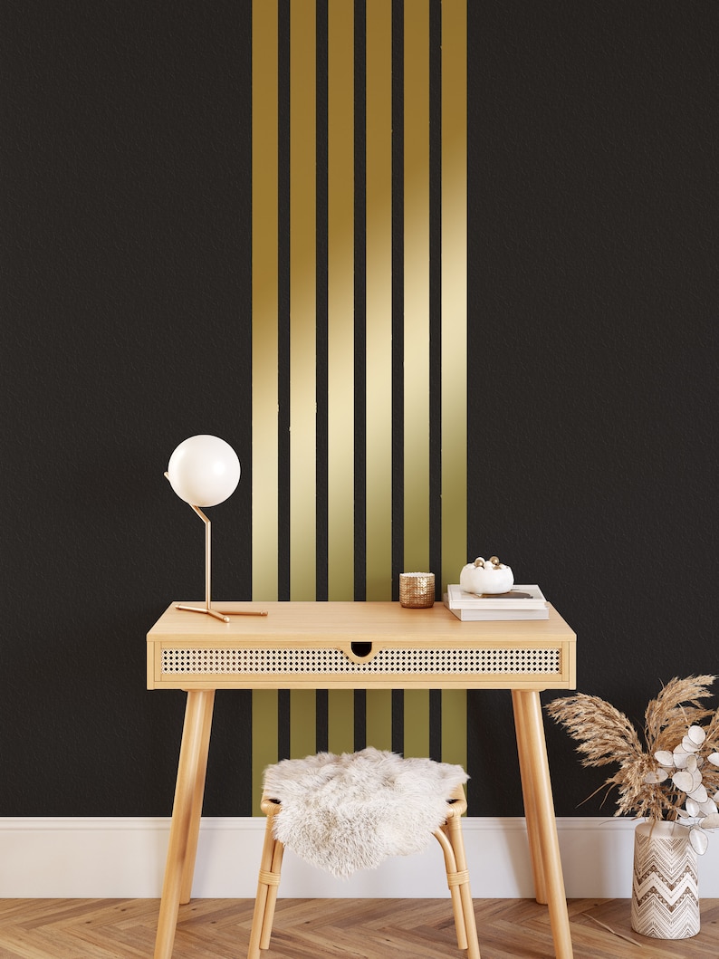 Gold Wall Decal Gold Line Decal Large Wall Decal Geometric Etsy