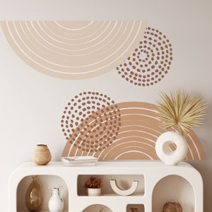 Boho Geometric Circle Wall Decal, Modern Peel and Stick Decor - Etsy