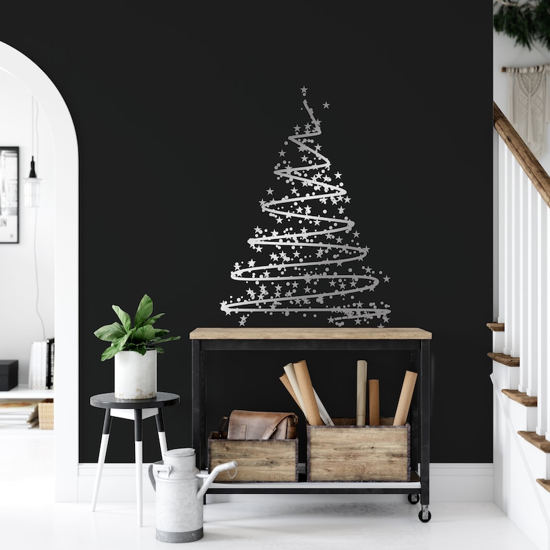 Christmas Tree Vinyl Wall Decal Christmas Home Decor Etsy