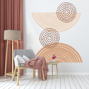 Boho Geometric Circle Wall Decal, Modern Peel and Stick Decor - Etsy