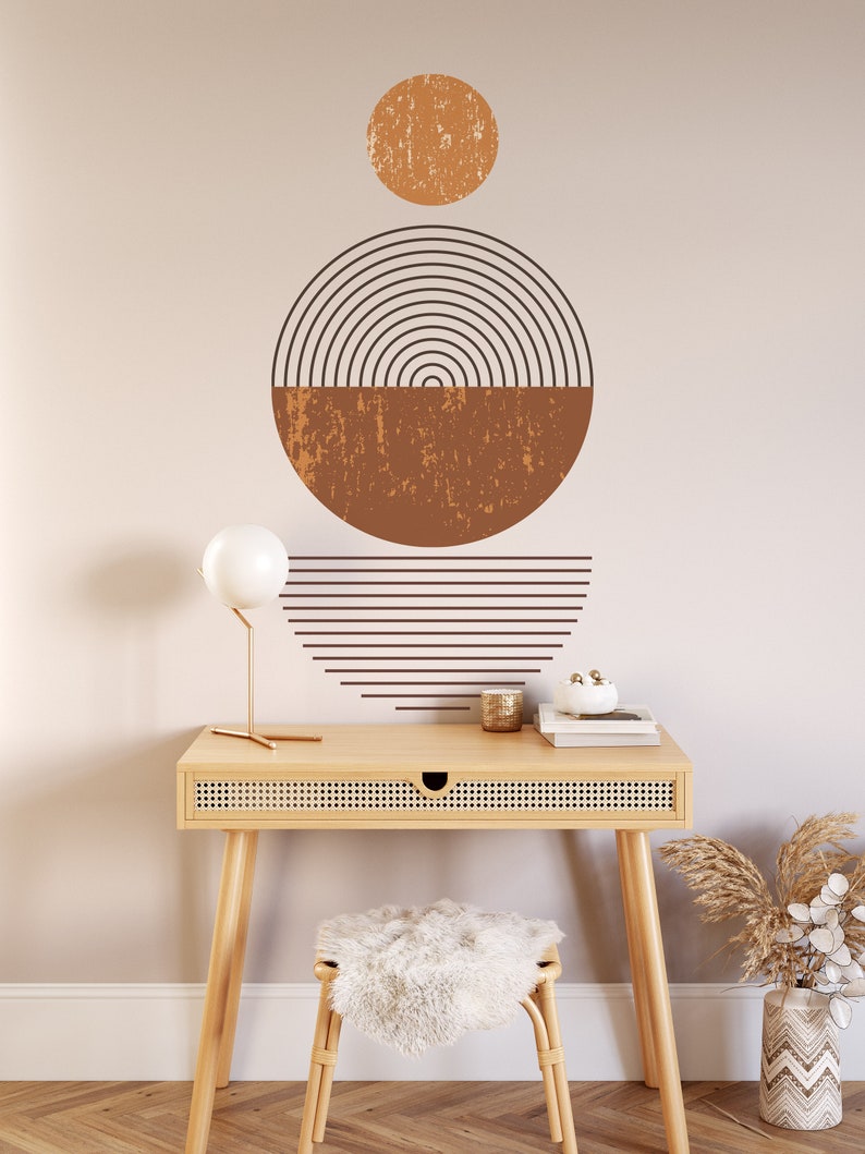 Abstract Wall Decal Boho Style Sticker Boho Wall Sticker Etsy