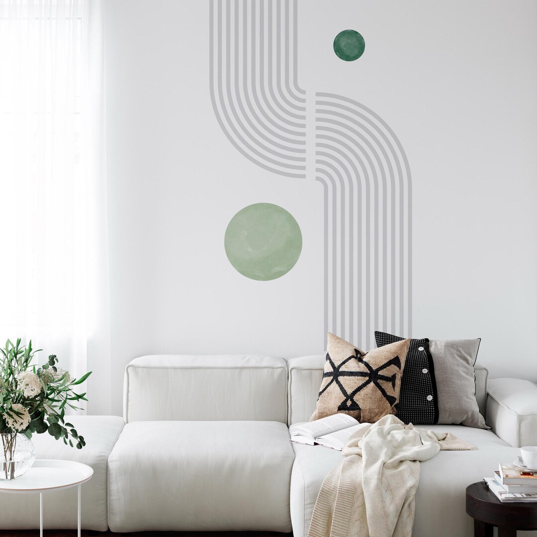 Arch Wall Decal - Abstract Shape and Line Wall Art - Boho Peel and ...