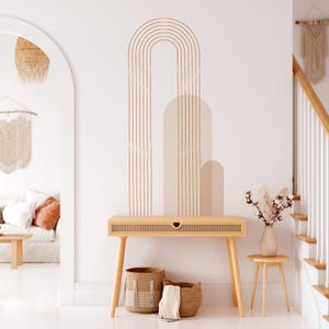 Boho Wandtattoo Regenbogenbogen - Minimalist Boho Geometric Design, einzigartige moderne Wandaufkleber - Kopfteil Aufkleber, Kinderzimmer Wandaufkleber