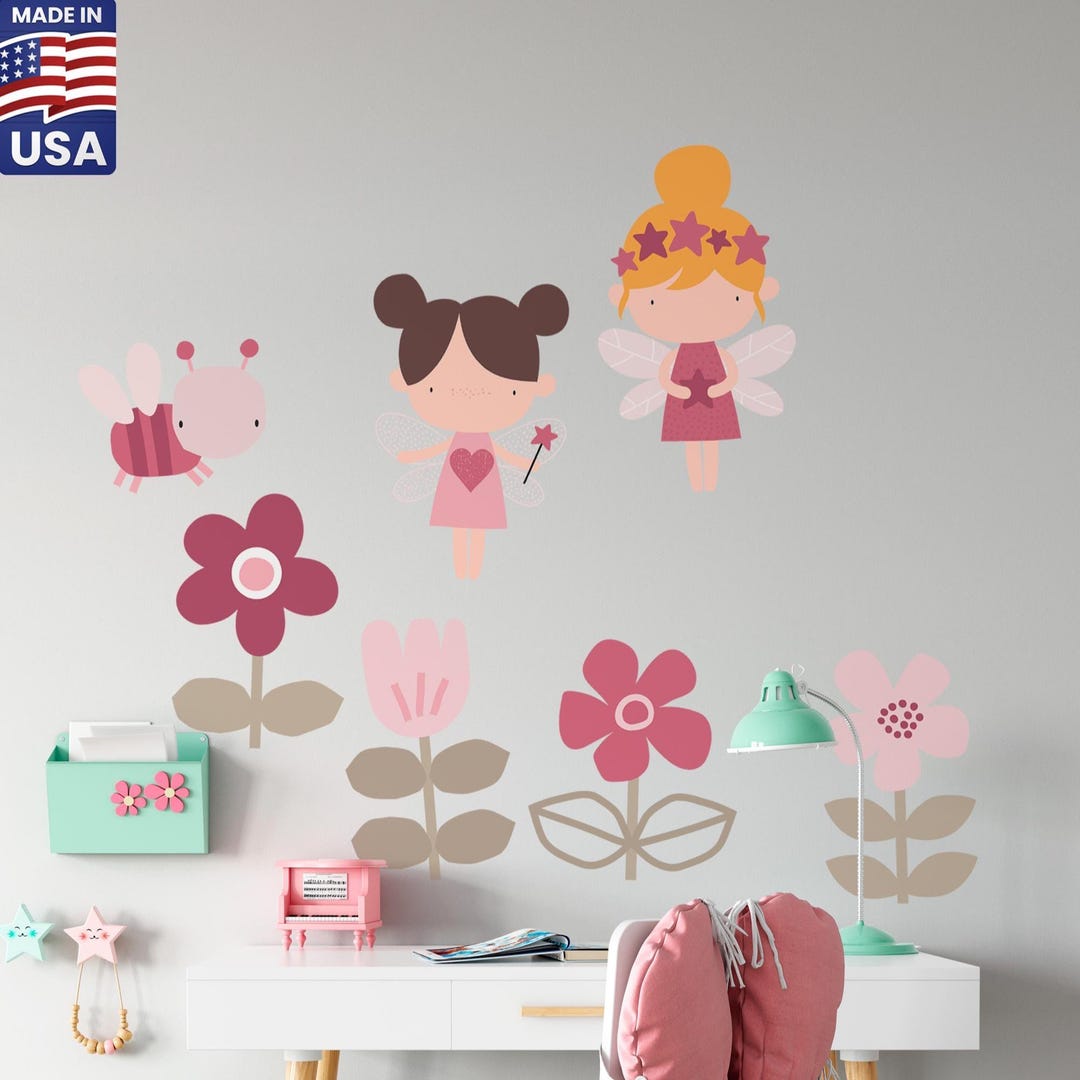 Fairy & Flower Wall Decals – Removable Girls Nursery Decor - Etsy