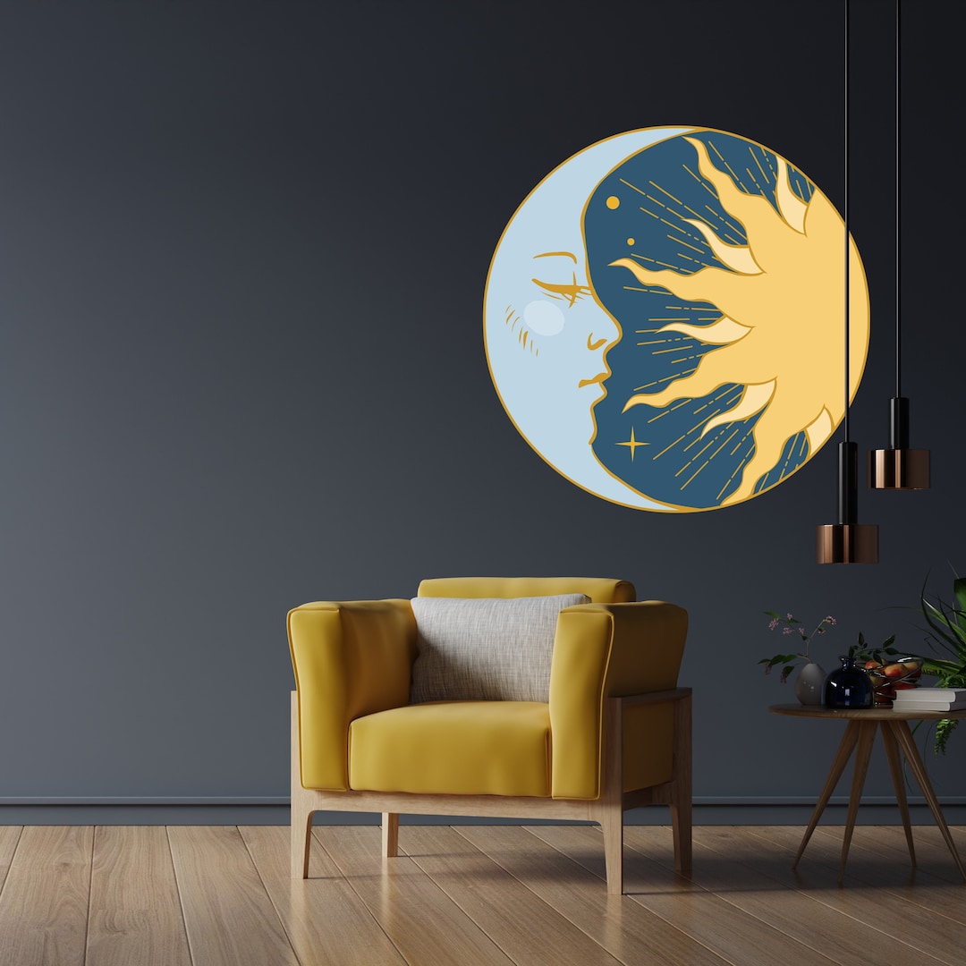 Boho Moon and Sun Wall Decal – Peel and Stick Kids Room Decor - Etsy
