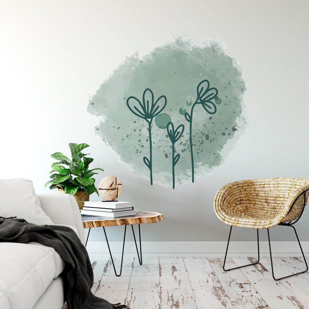 Boho Floral Wall Decal – Peel and Stick Nursery Decor - Etsy