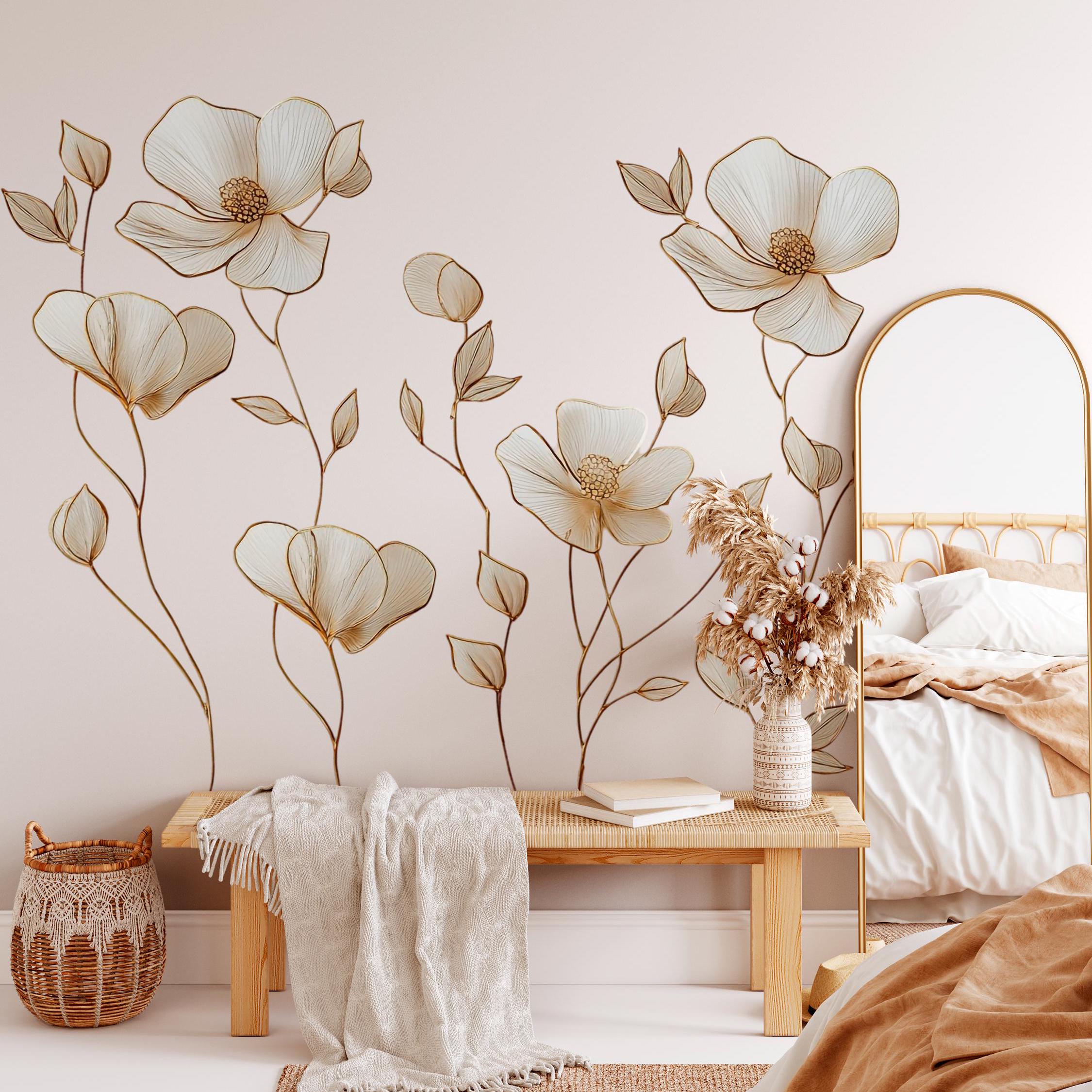 Lily Vase Flower Wall Stickers - Removable Vinyl Decals For Living Room, Bedroom, Nursery