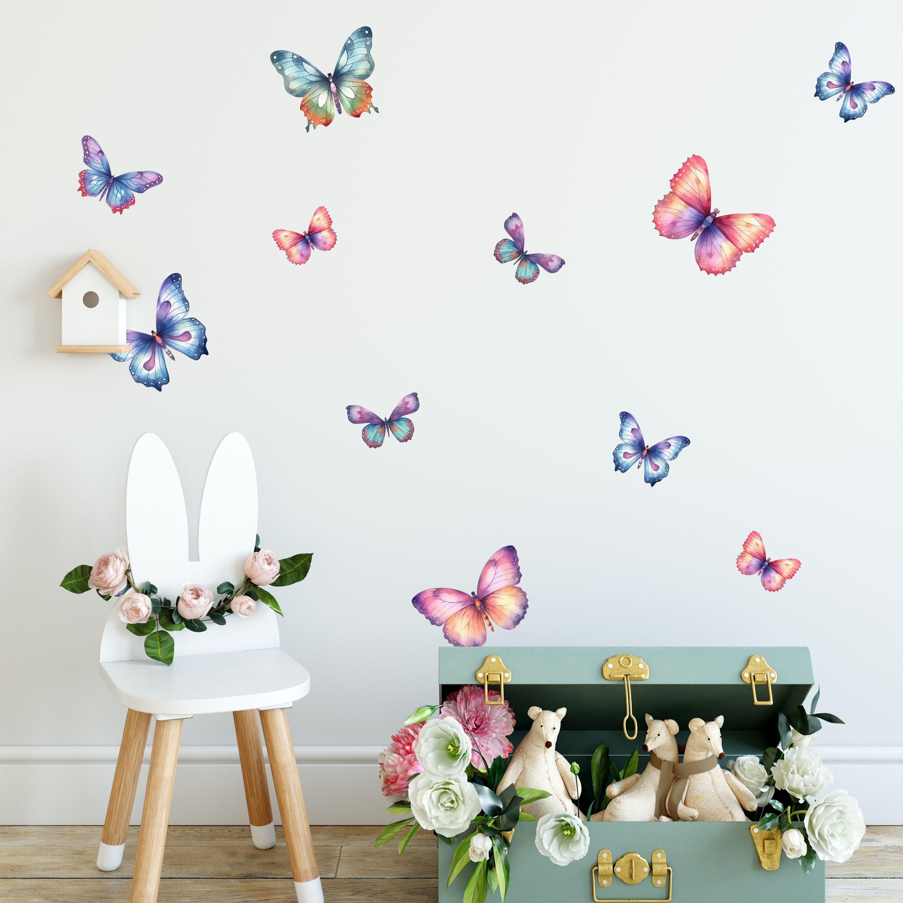 Butterfly Decals for Kids Room Watercolor Decal Watercolor 