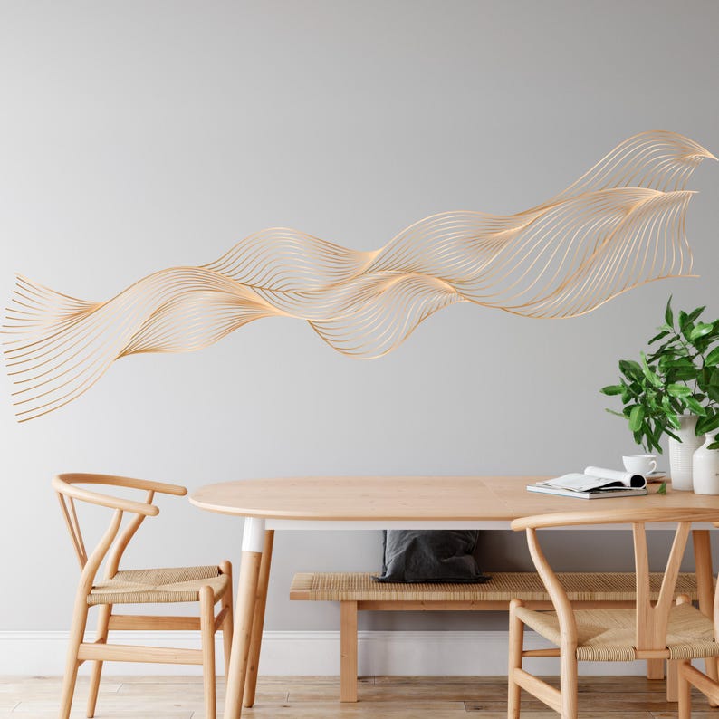 Gold Boho Wall Decals - Removable Lines Wall Stickers, Minimalist ...