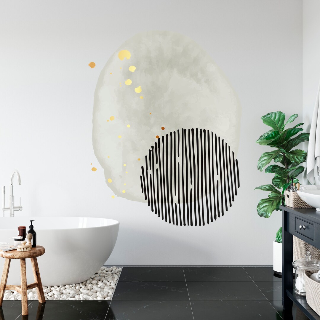 Boho Geometric Wall Decals – Peel and Stick Mural - Etsy