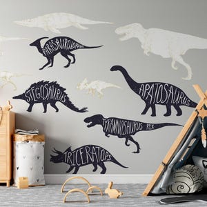 Dinosaur Wall Decals, Dino Wall Art - Peel and Stick Dino Kids Decor, Baby Boy Nursery Sticker, Safari Wall Decal, Nursery T-Rex Decoration