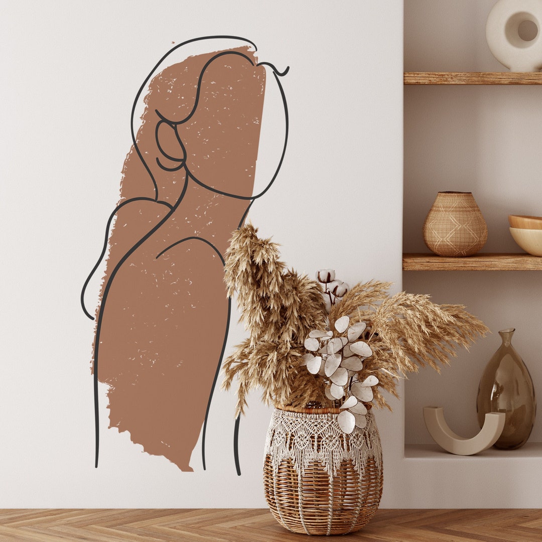 Boho Abstract Woman Vinyl Wall Decal – Removable Wall Sticker (19
