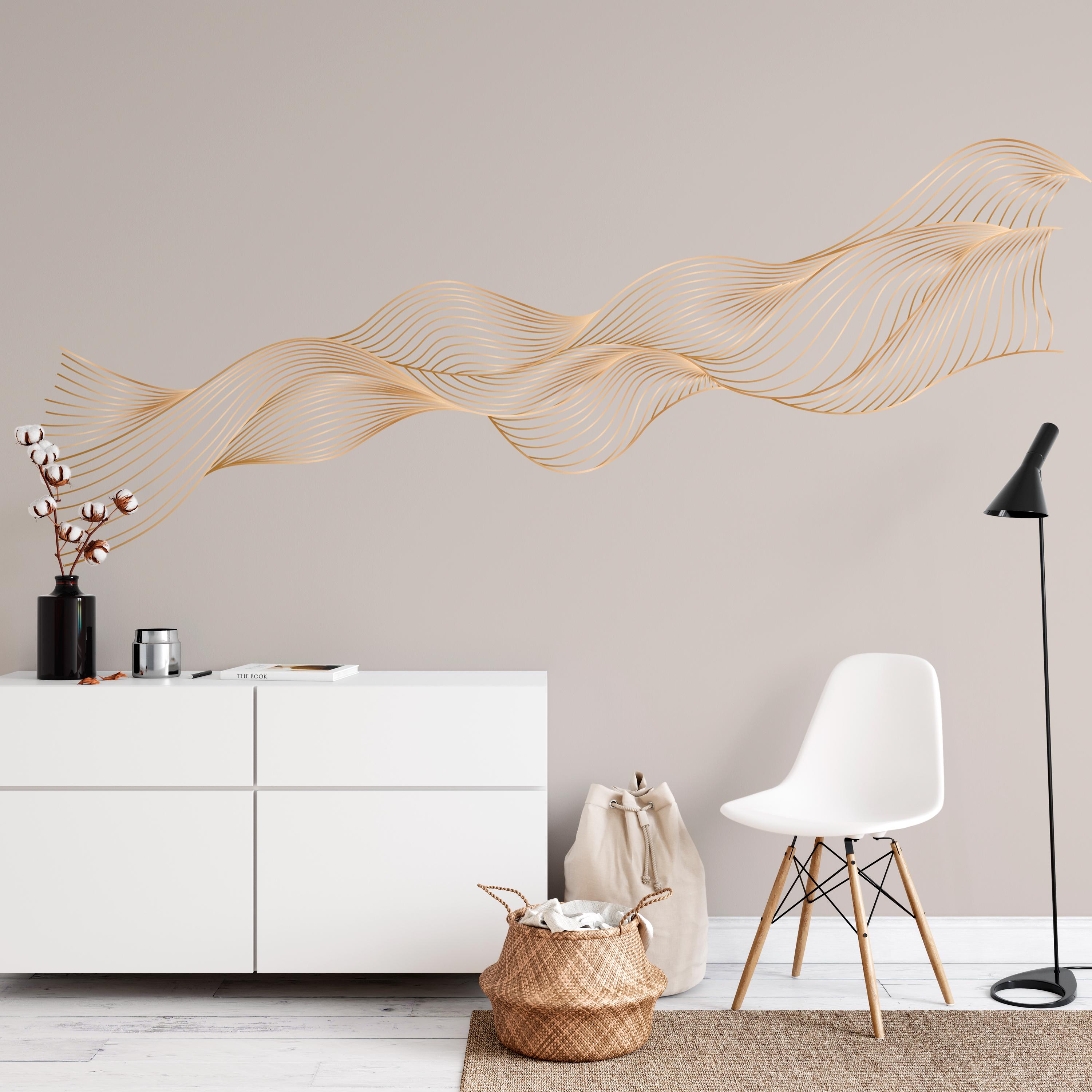 Gold Boho Wall Decals - Removable Lines Wall Stickers, Minimalist ...