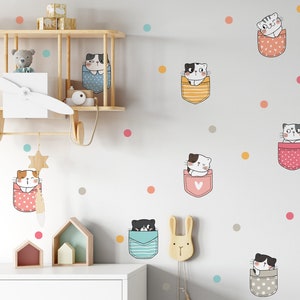 Cute wall decals, funny cat decal, cat wall decals, girl nursery decal, baby on board decal, funny wall decals, indie room decor, baby room.